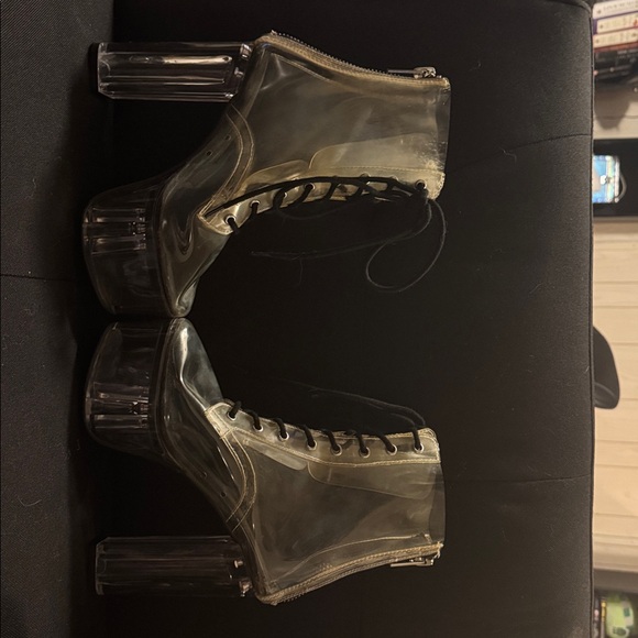 Discontinued Current Mood Transparent Platform Ankle Boots - Picture 7 of 10